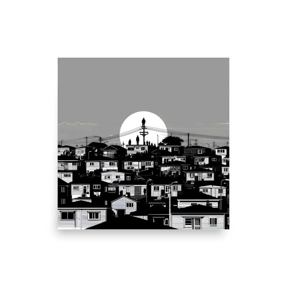 Moonlit Suburb 
 Poster | 18″x 18″