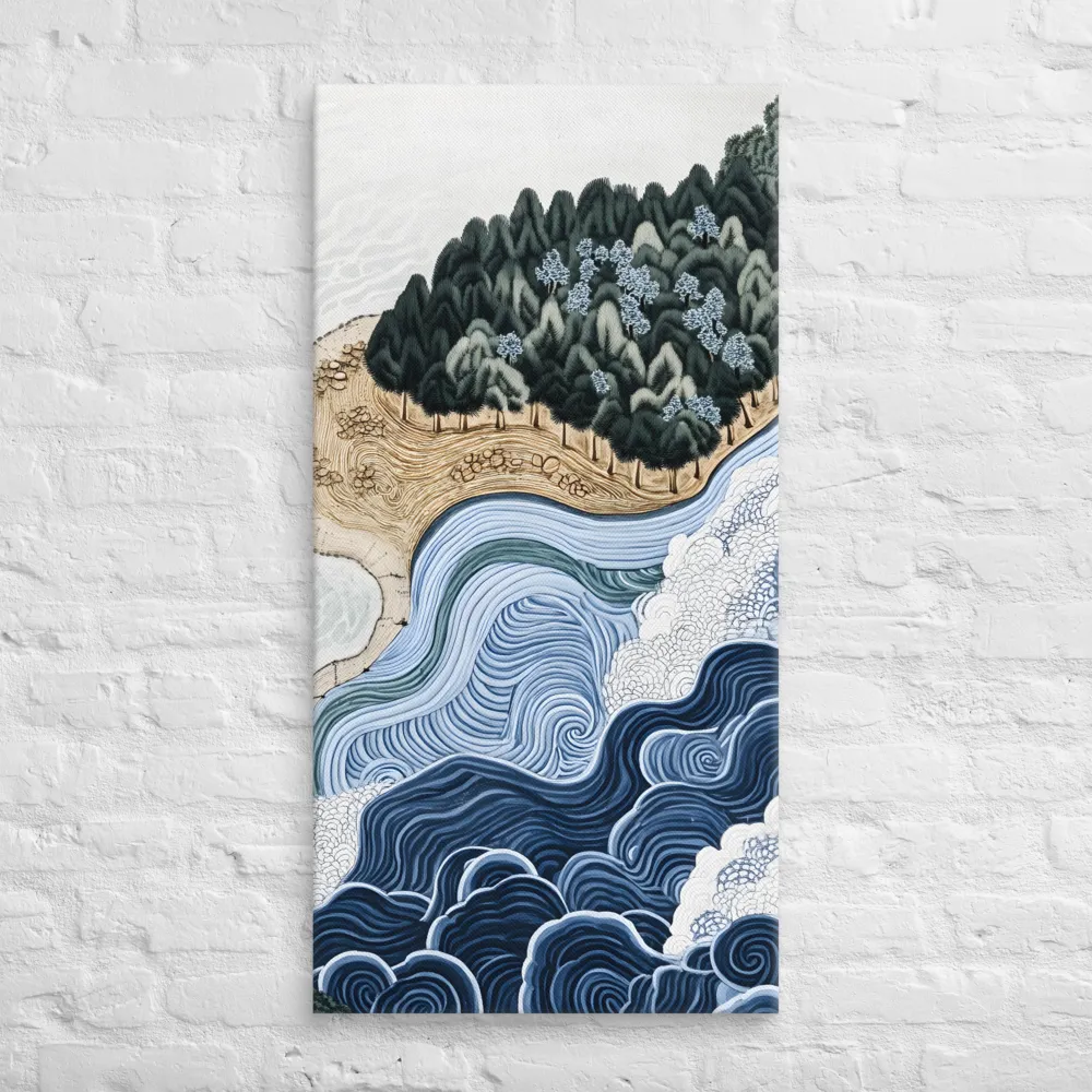 Oceanic Harmony: A Tranquil Landscape | Canvas | 20″×40″