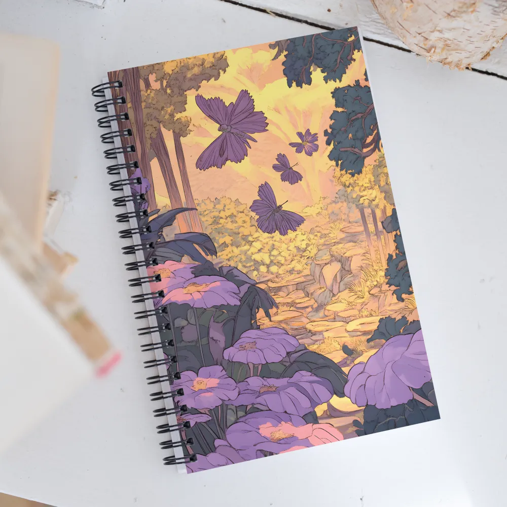 A Serene Dance of Butterflies | Spiral Notebook