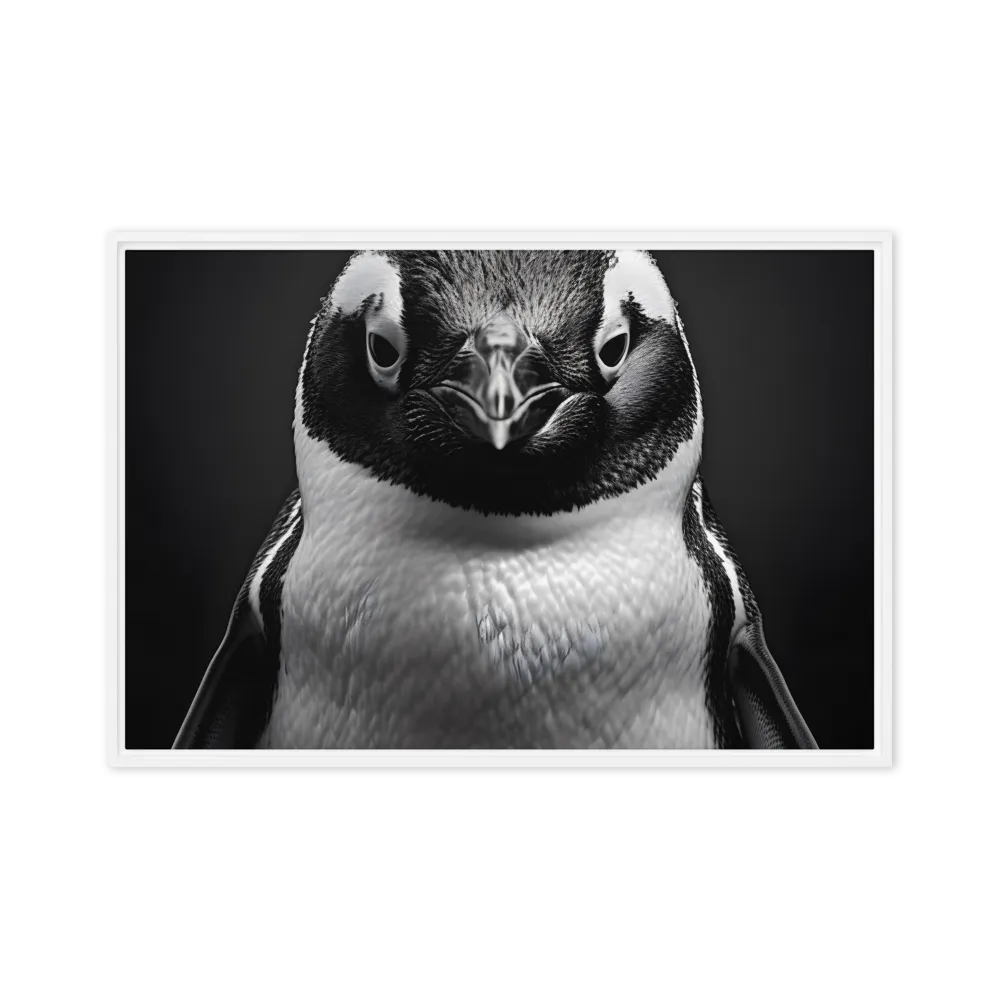 Majestic Penguin Portrait | Canvas with White Frame | 24″×36″