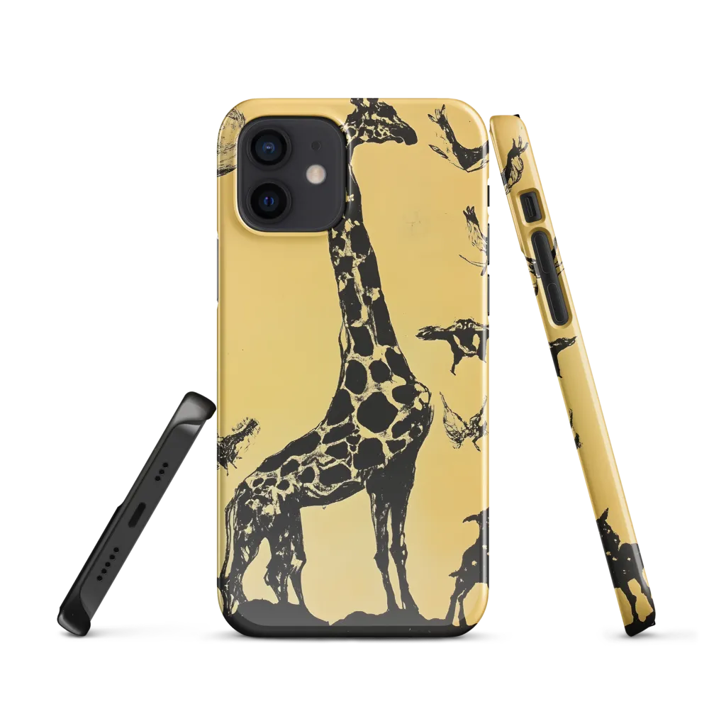 Whimsical Harmony of Giraffe and Birds