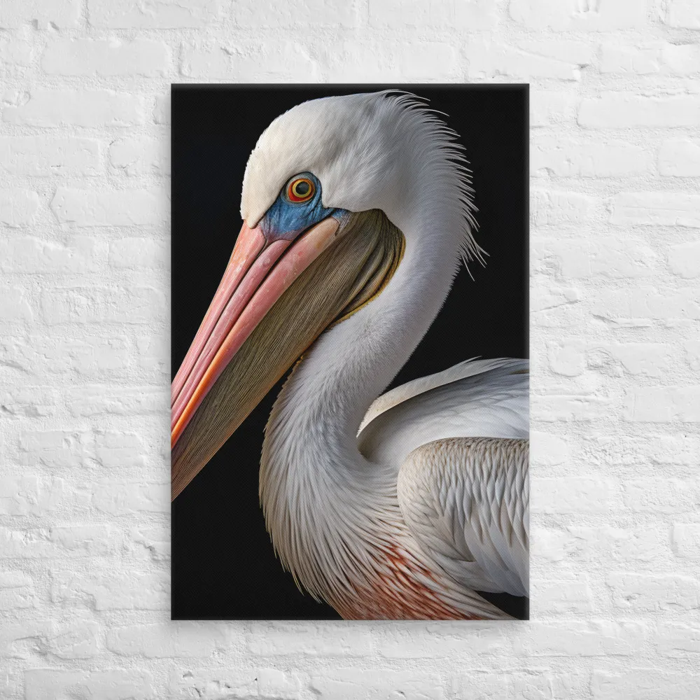 Elegance in White: The Pelican | Canvas | 24″×36″