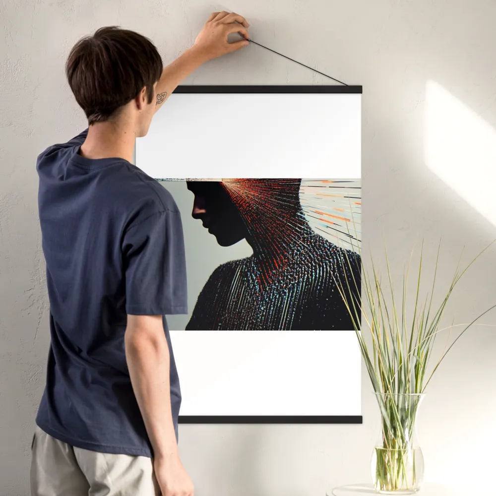Radiant Reflection: An Abstract Journey of Thought | Poster With Black Wood Hanger | 24″×36″