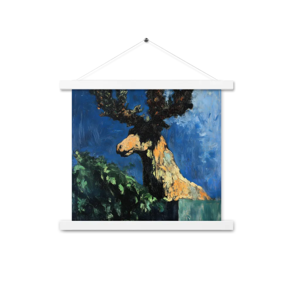 The Majestic Deer in Nature | Poster With White Wood Hanger | 14″×14″