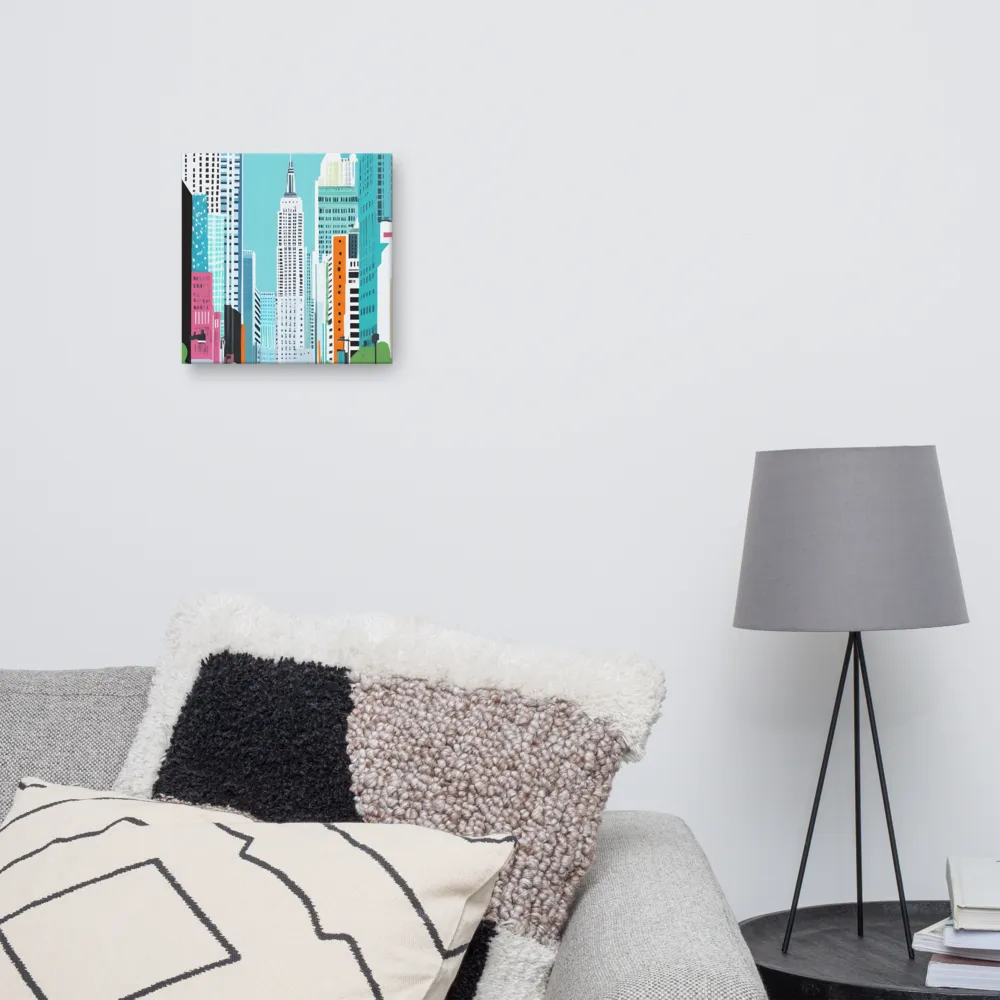 Urban Symphony: A Modern Cityscape | Canvas | 12″×12″