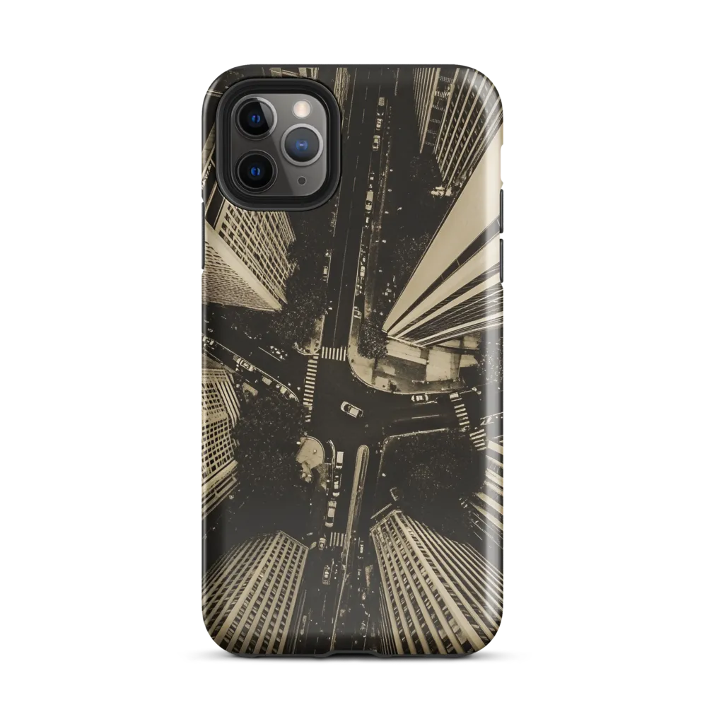 Urban Symphony: Aerial Perspective of City Life | Phone Case |  11 Pro Max | Tough Case | Glossy