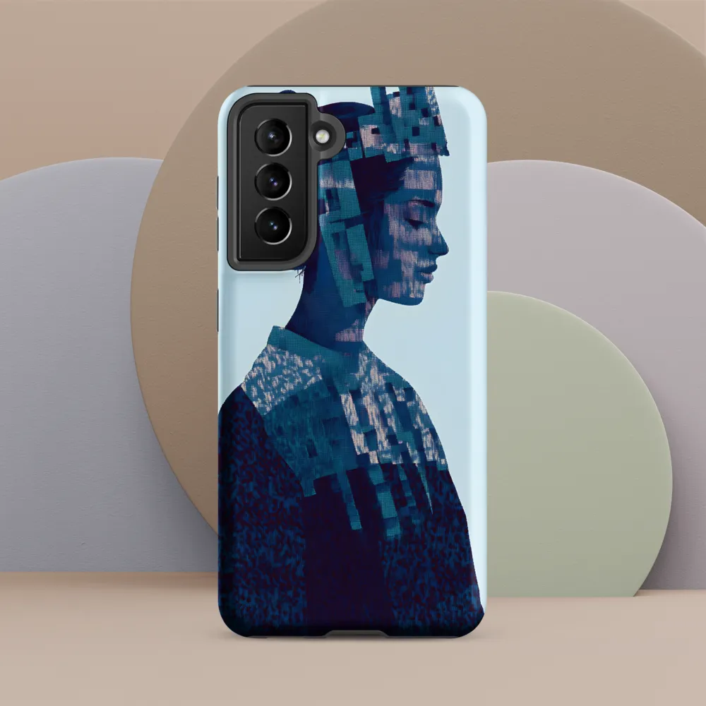 Digital Portrait in Abstract Blue