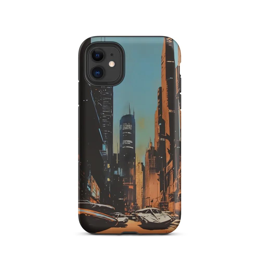 Futuristic Cityscape in Blue and Orange