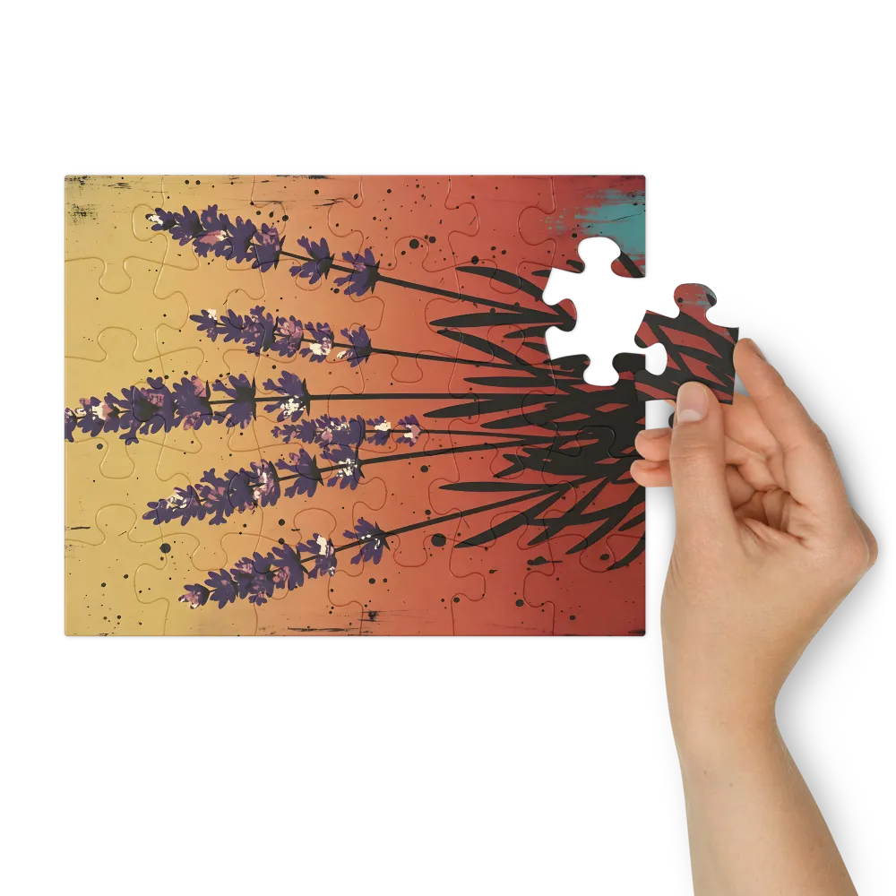 Lavender Silhouette 
 Jigsaw Puzzle in Tin Box