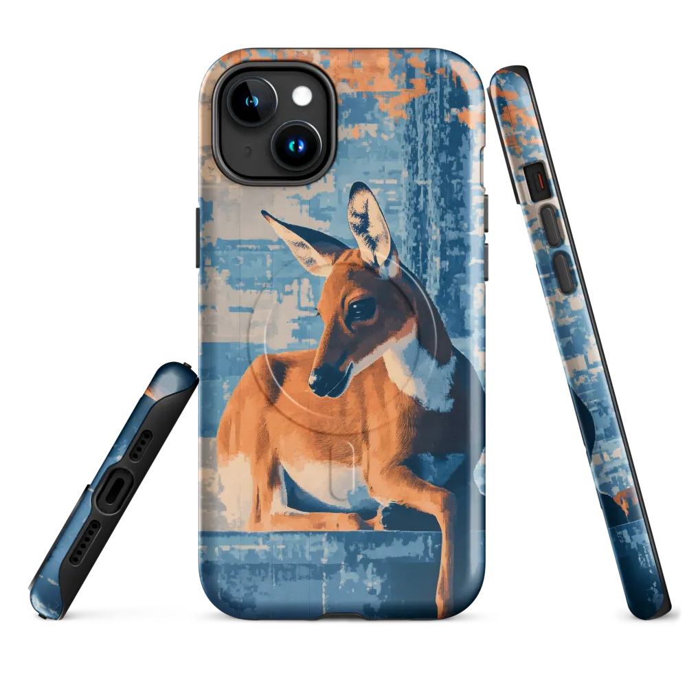 Serenity in Color: The Reclining Deer | Phone Case |  15 Plus | MagSafe® Tough Case | Glossy