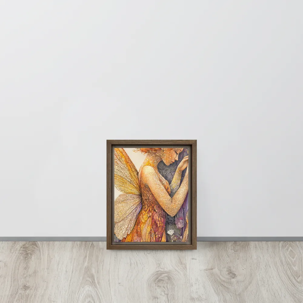 Whispers of the Frosted Meadow | Canvas with Brown Frame | 8″×10″