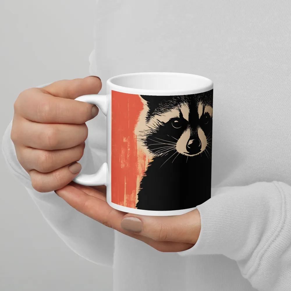 Whimsical Raccoon Portrait | Mug with White inside | 11 oz