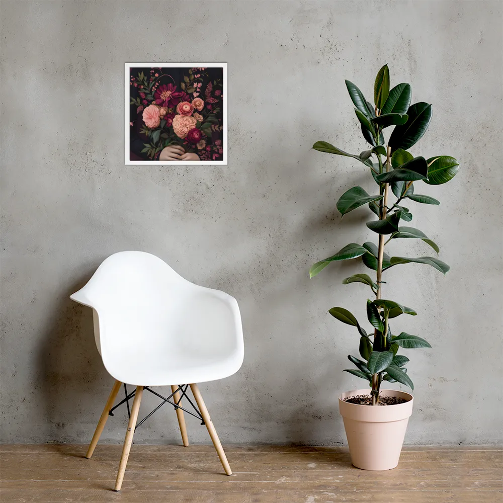 Botanical Elegance | Poster with White Frame | 16″×16″