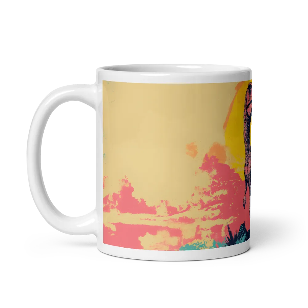 Majestic Dinosaur at Sunrise | Mug with White inside | 11 oz