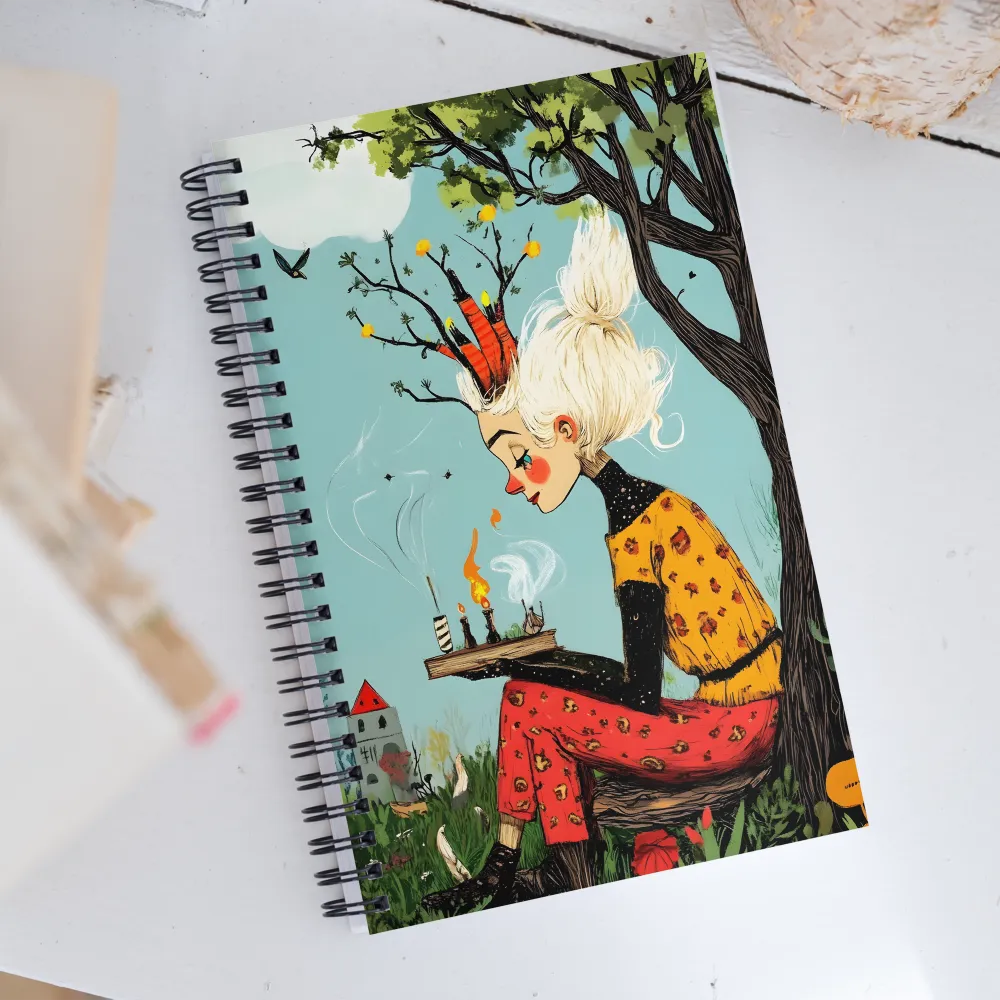 Whimsical Nature Girl | Spiral Notebook