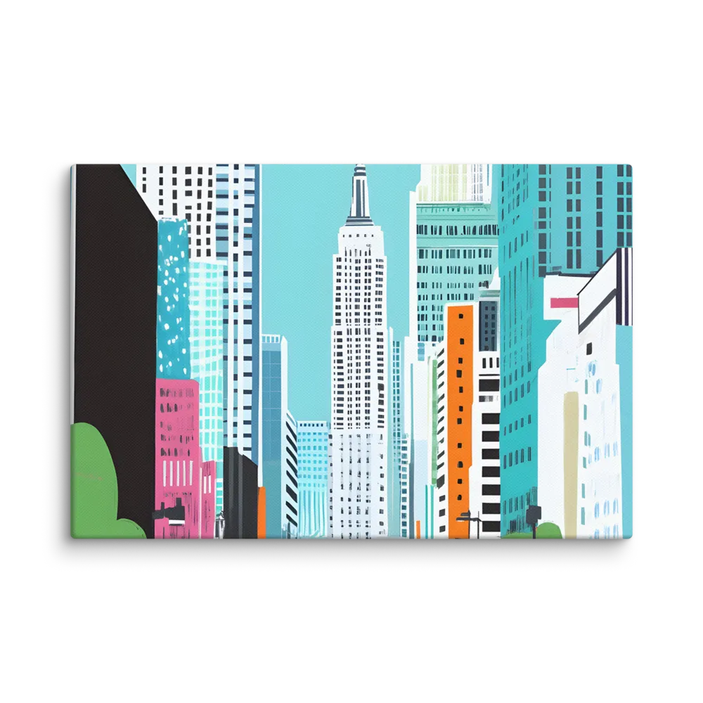 Urban Symphony: A Modern Cityscape | Canvas | 12″×18″
