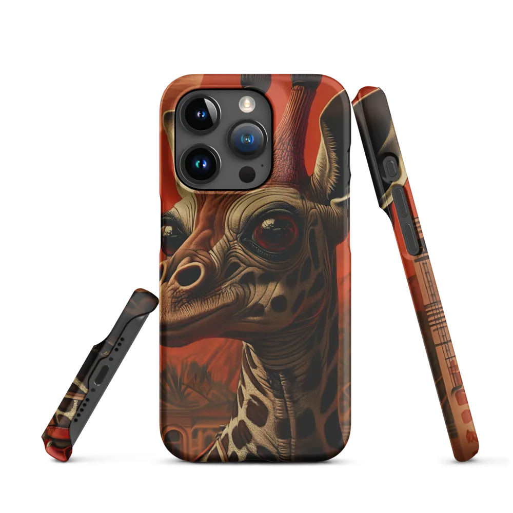 Whimsical Giraffe in an Orange Dreamscape