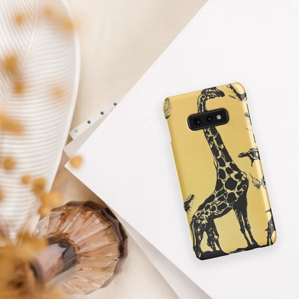Whimsical Harmony of Giraffe and Birds