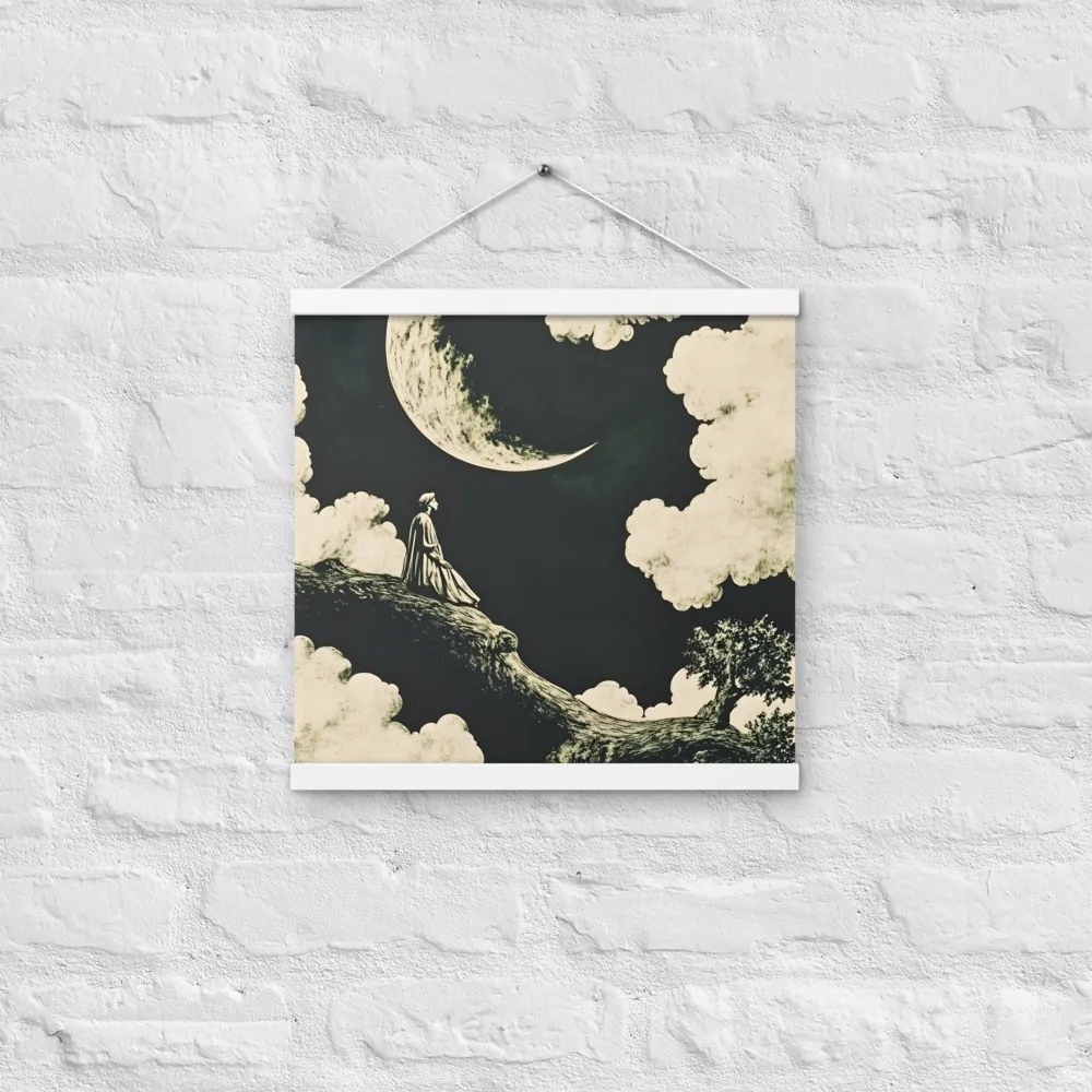 Whispers of the Moon | Poster With White Wood Hanger | 16″×16″