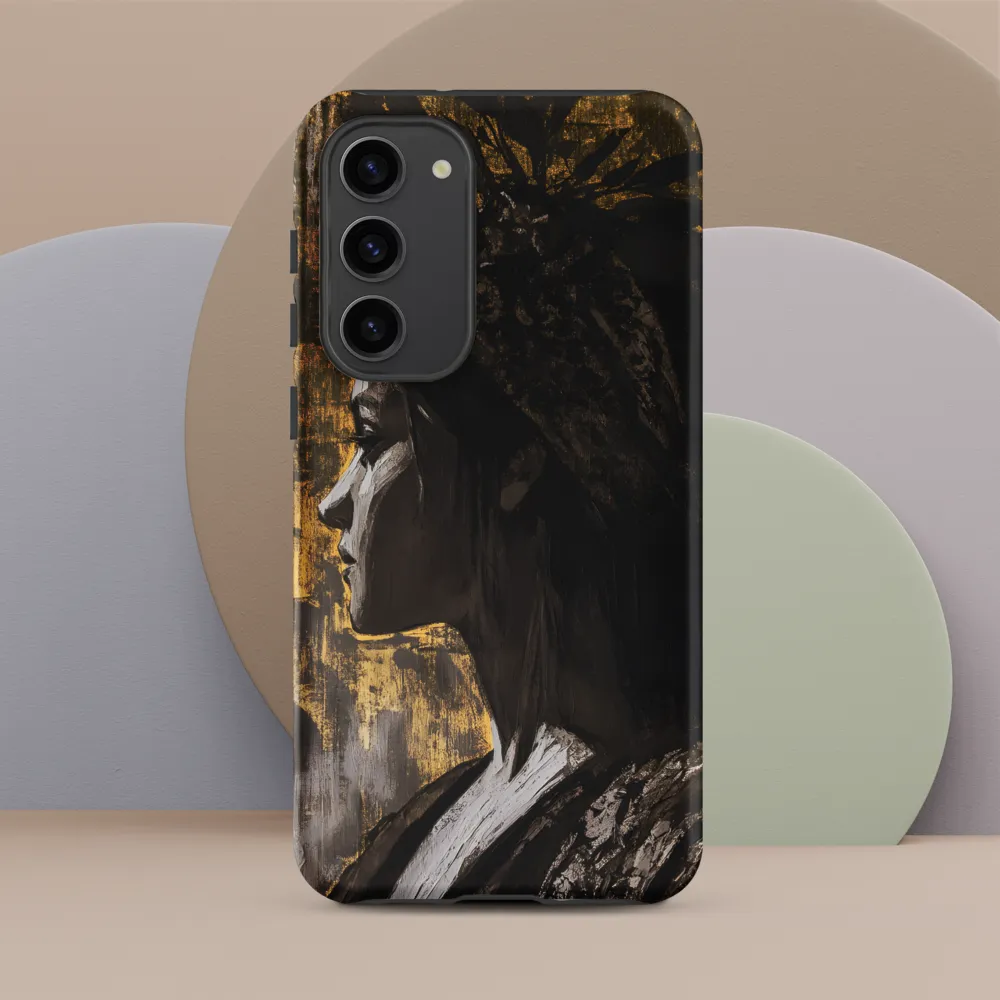 Golden Elegance: A Modern Profile Portrait