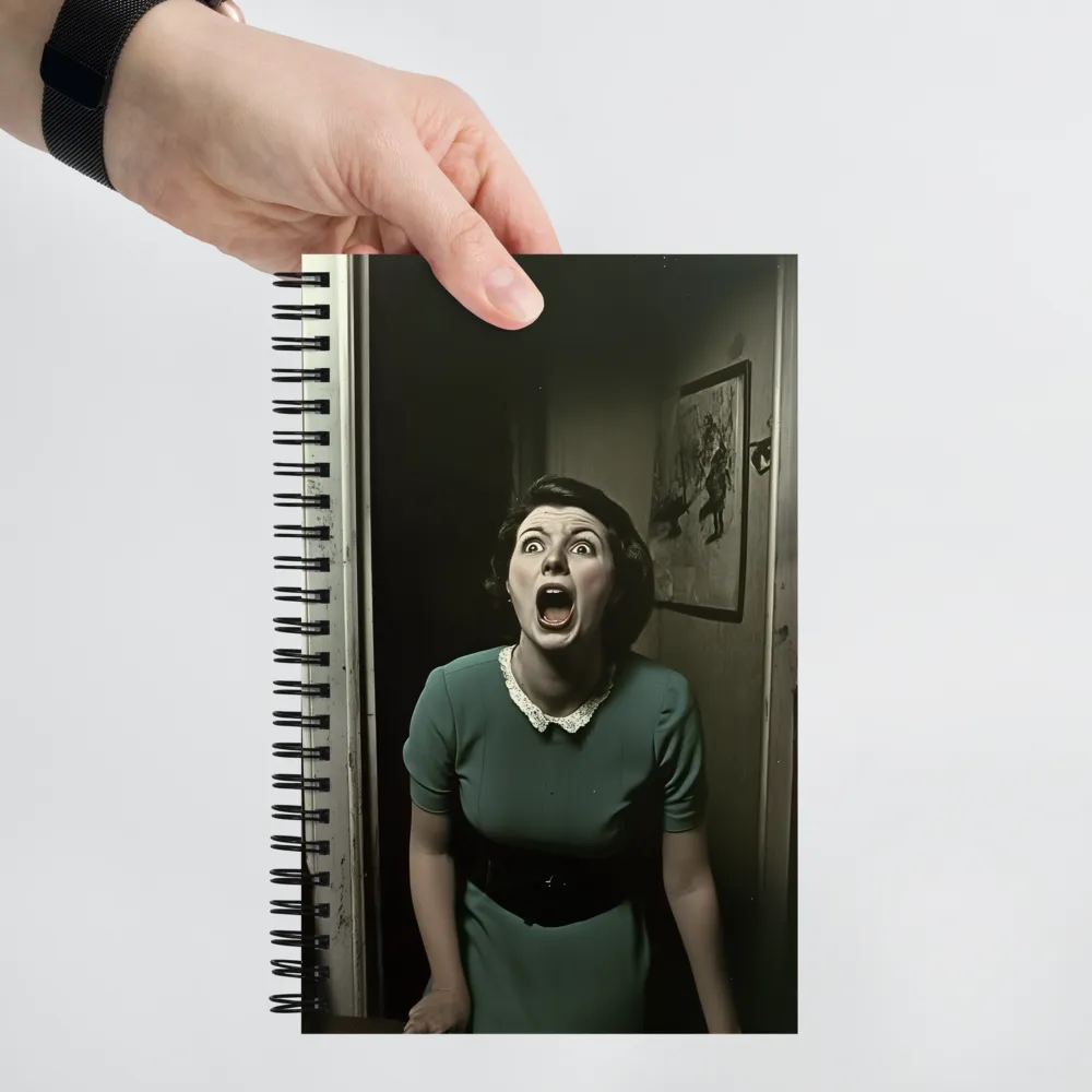 Echoes of Fear: A Vintage Portrait | Spiral Notebook