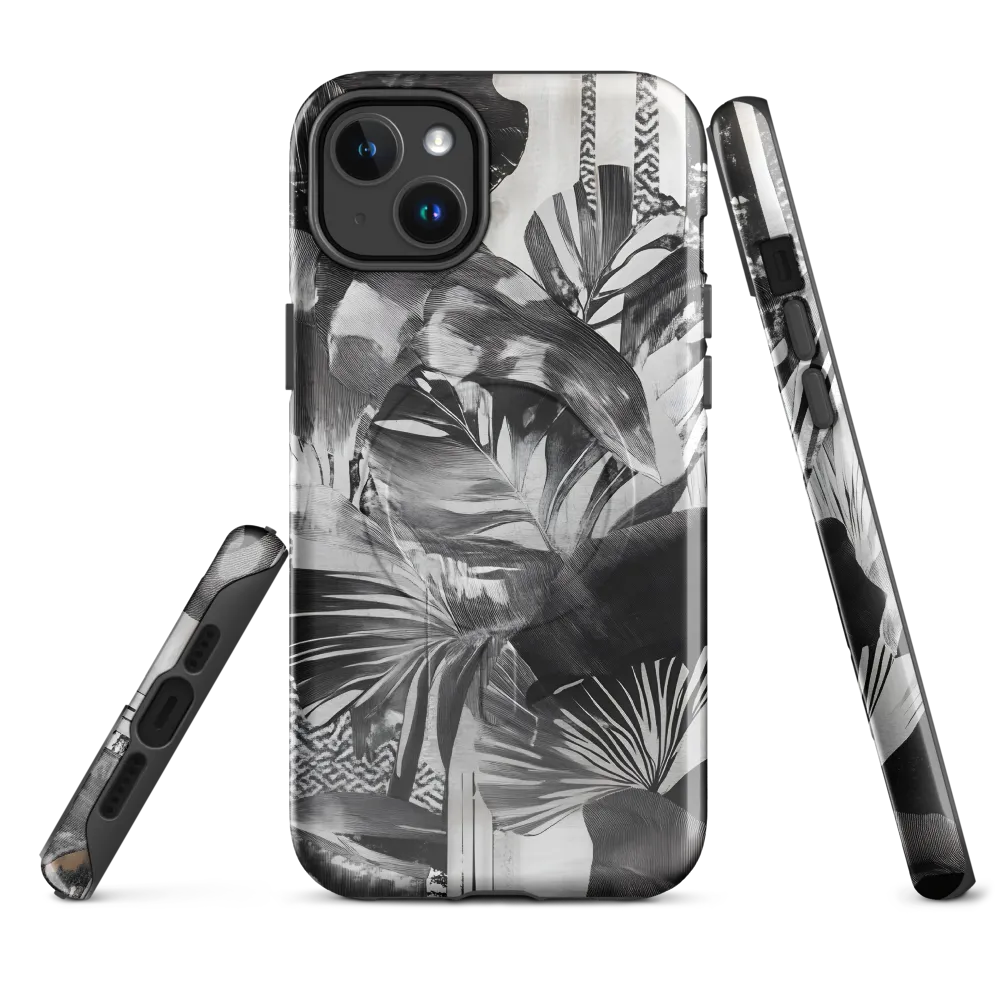 Monochrome Serenity in Tropical Foliage