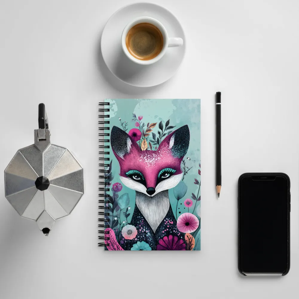 Whimsical Fox Among Blossoms | Spiral Notebook