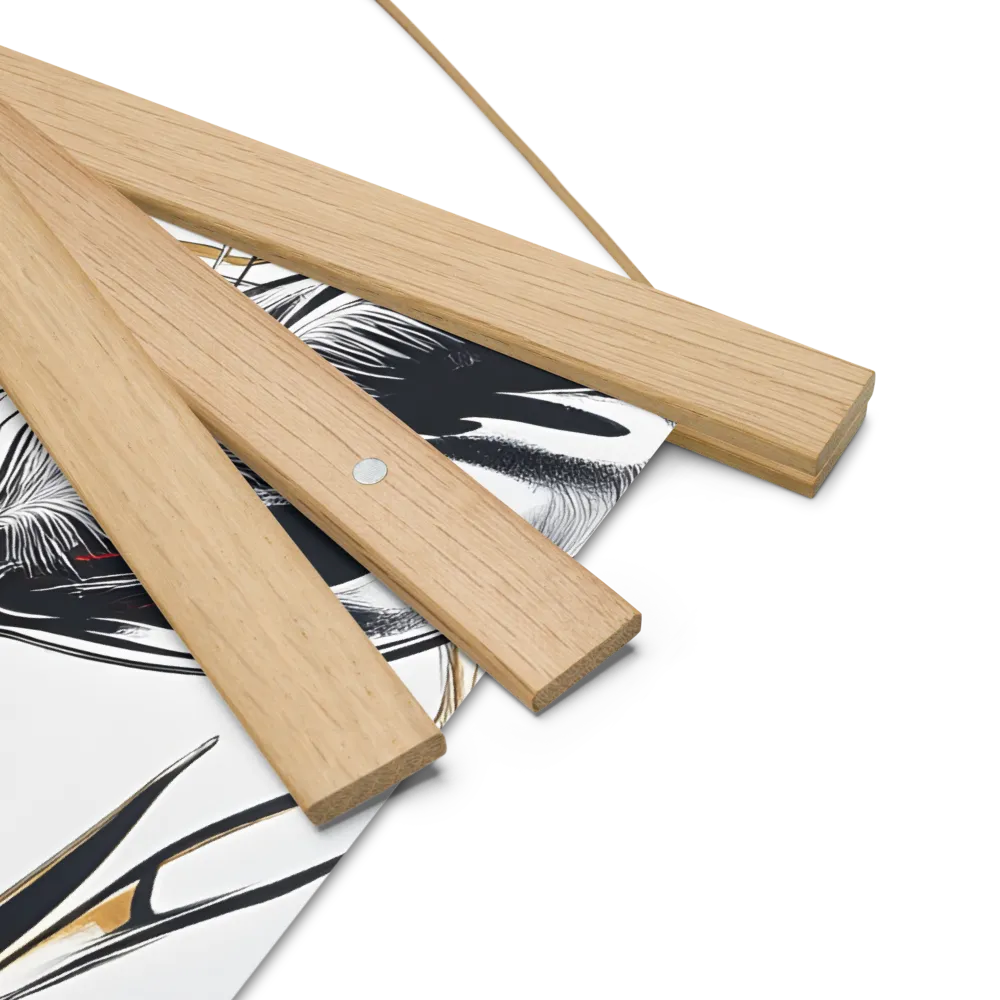Floral Elegance: The Giraffe's Portrait | Poster With Oak Wood Hanger | 14″×14″