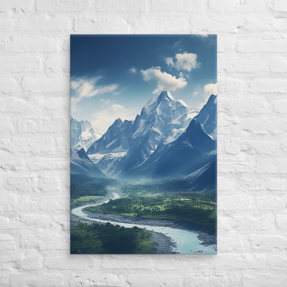 Majestic Serenity: A Landscape of Mountains and Rivers | Canvas | 24″×36″