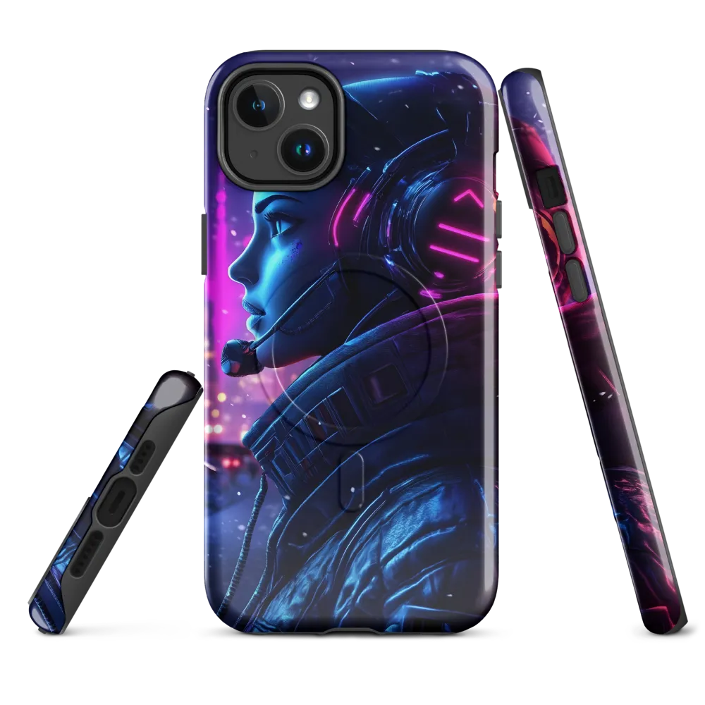 Dystopian Elegance: Cyberpunk Figure in Neon