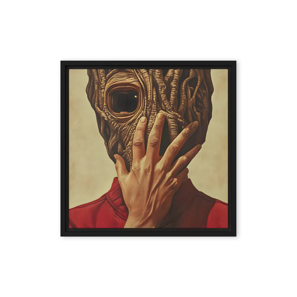 The Mask of Roots | Canvas with Black Frame | 16″×16″