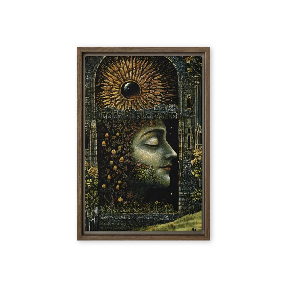 Nature’s Embrace: The Infinite Connection | Canvas with Brown Frame | 12″×18″