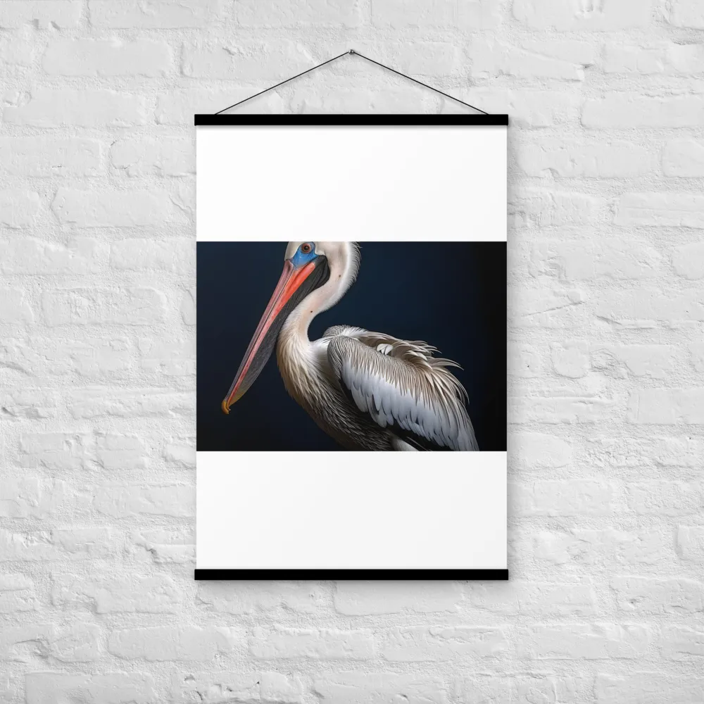 Majestic Pelican Portrait | Poster With Black Wood Hanger | 24″×36″