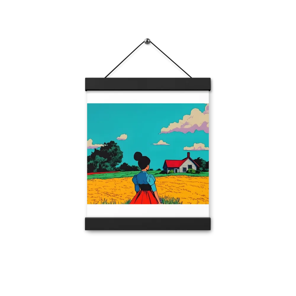 Whispers of a Sunlit Meadow | Poster With Black Wood Hanger | 8″×10″