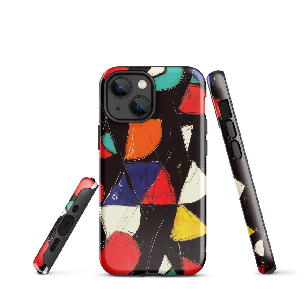 Vibrant Geometric Symphony | Phone Case |  13 mini | Tough Case | Glossy