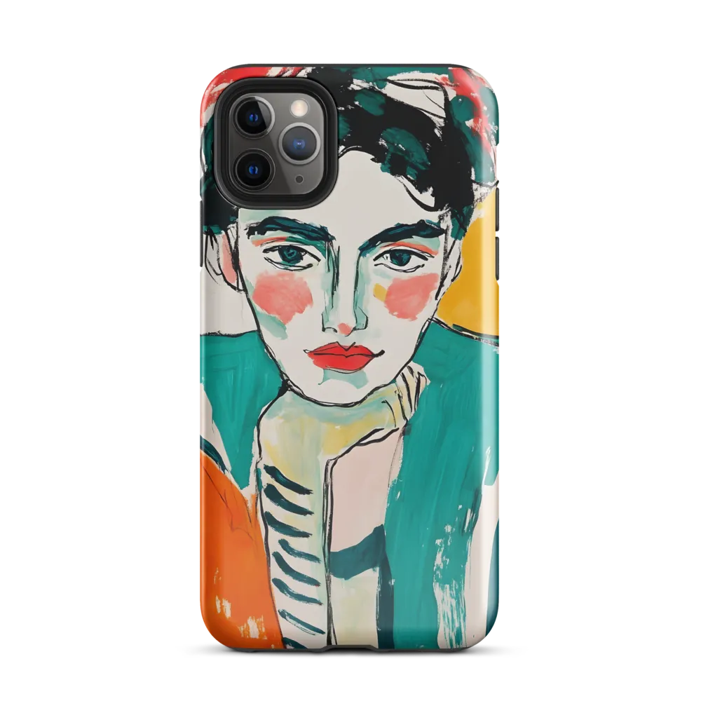 Contemplative Portrait in Bold Hues | Phone Case |  11 Pro Max | Tough Case | Glossy