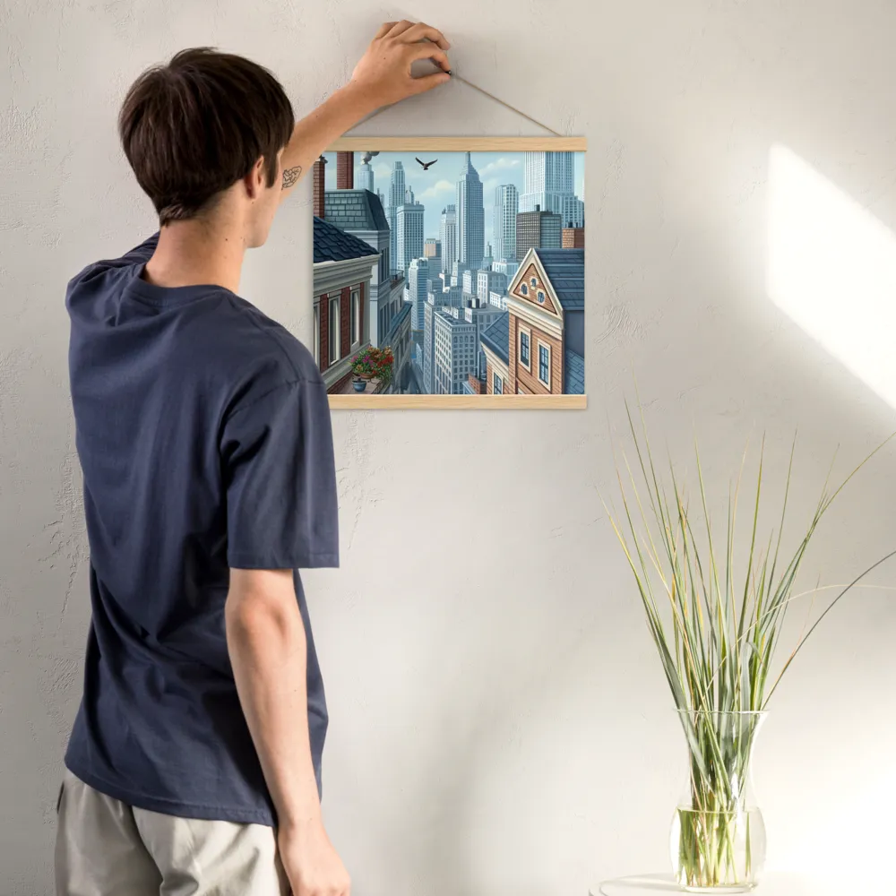 Urban Symphony | Poster With Oak Wood Hanger | 16″×16″