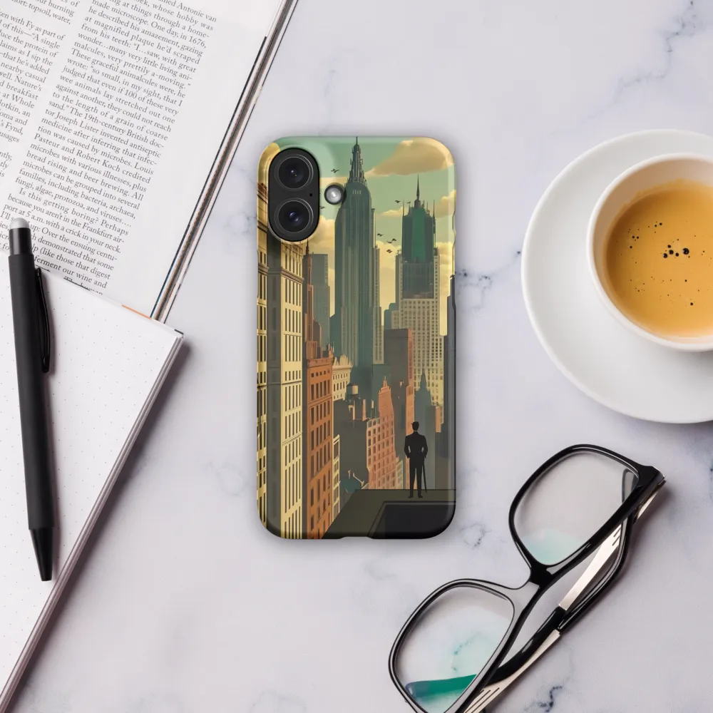 Urban Dreams: A Silhouette in Art Deco Cityscape