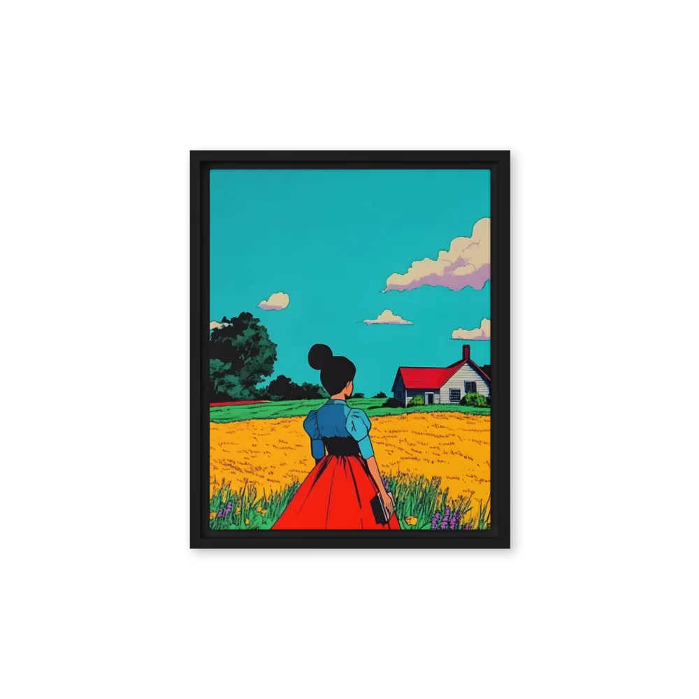 Whispers of a Sunlit Meadow | Canvas with Black Frame | 11″×14″