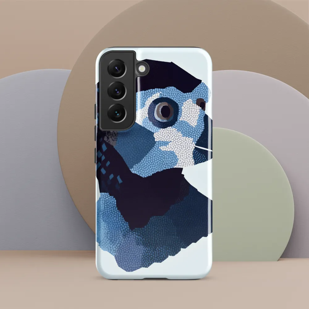 Abstract Avian Portrait in Blue