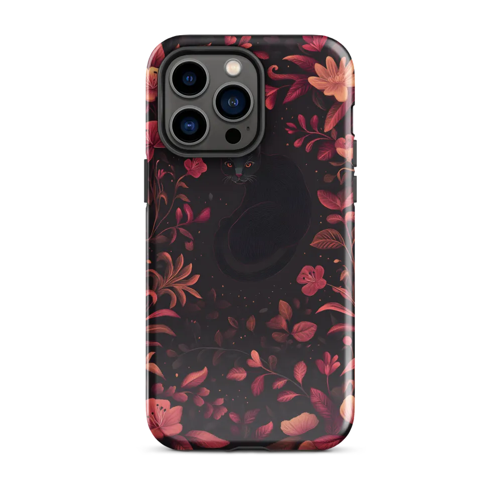 Nocturne in Coral: The Watchful Cat