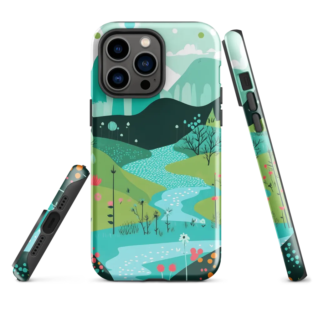 Whimsical River in a Lush Landscape