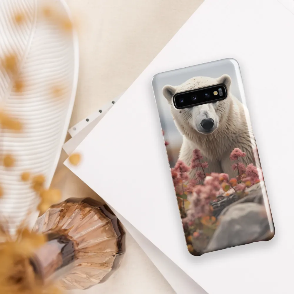 Curiosity Among Blooms: The Polar Bear | Phone Case |  S10 Plus | Snap Case | Glossy