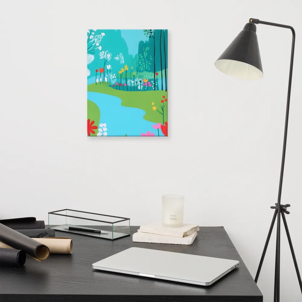 Whispers of Spring: A Colorful Retreat | Canvas | 12″×16″