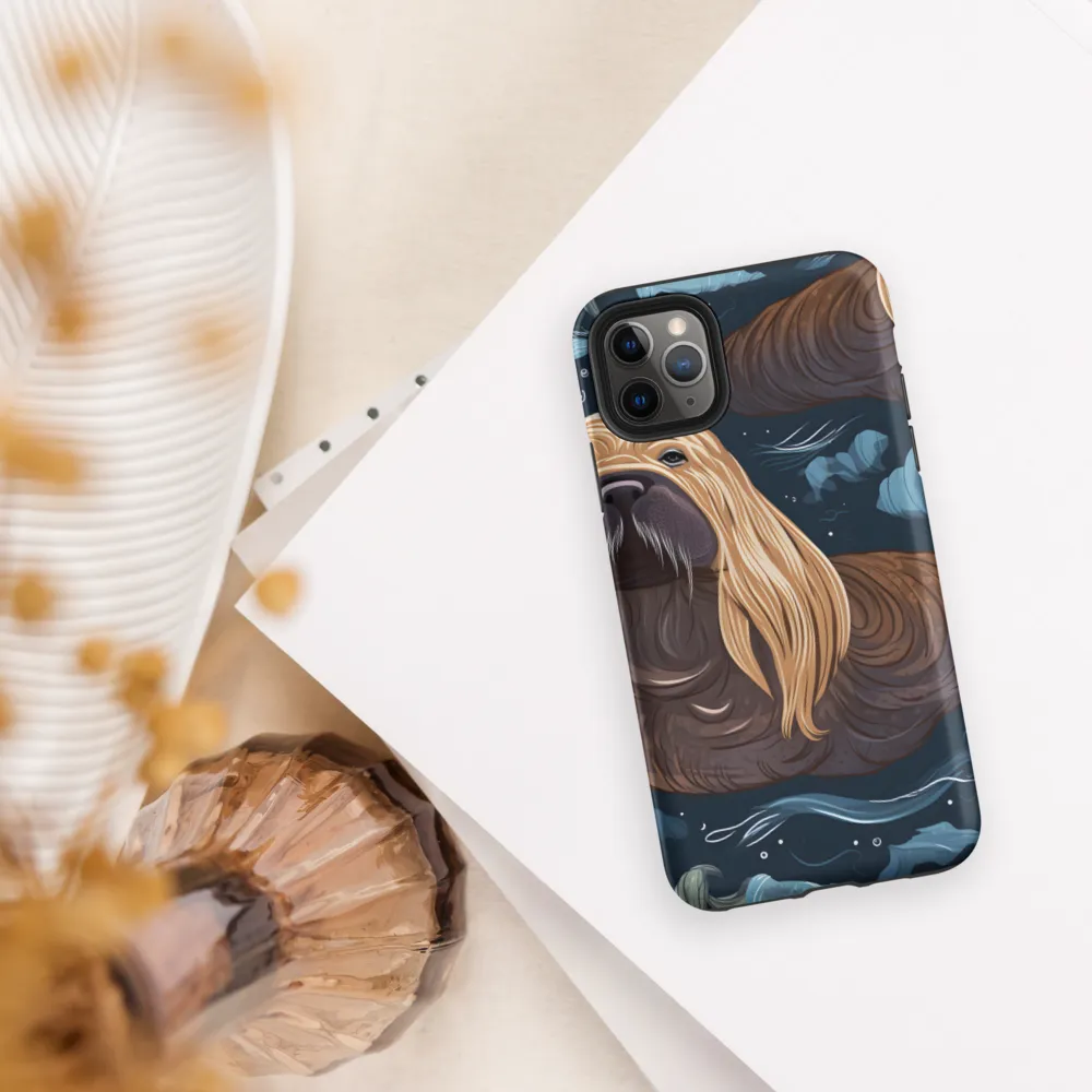 Whimsical Walruses in Deep Blue