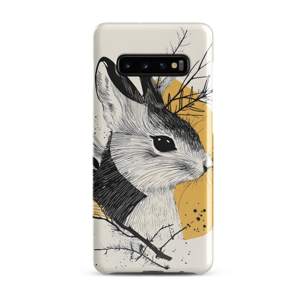 Ethereal Rabbit: A Study in Line Art | Phone Case |  S10 Plus | Snap Case | Glossy