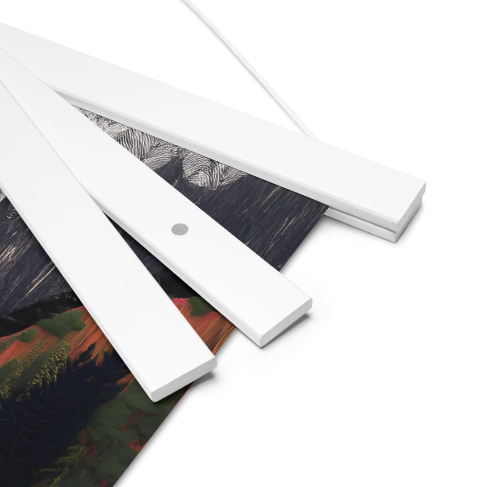 Ethereal Cascade: A Surreal Landscape | Poster With White Wood Hanger | 14″×14″