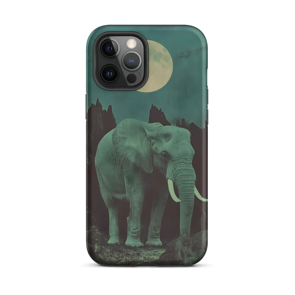 Ethereal Presence: Elephant Under a Full Moon