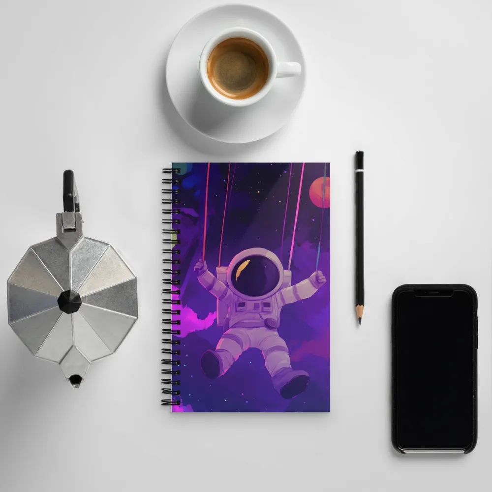 Swinging Through the Cosmos | Spiral Notebook