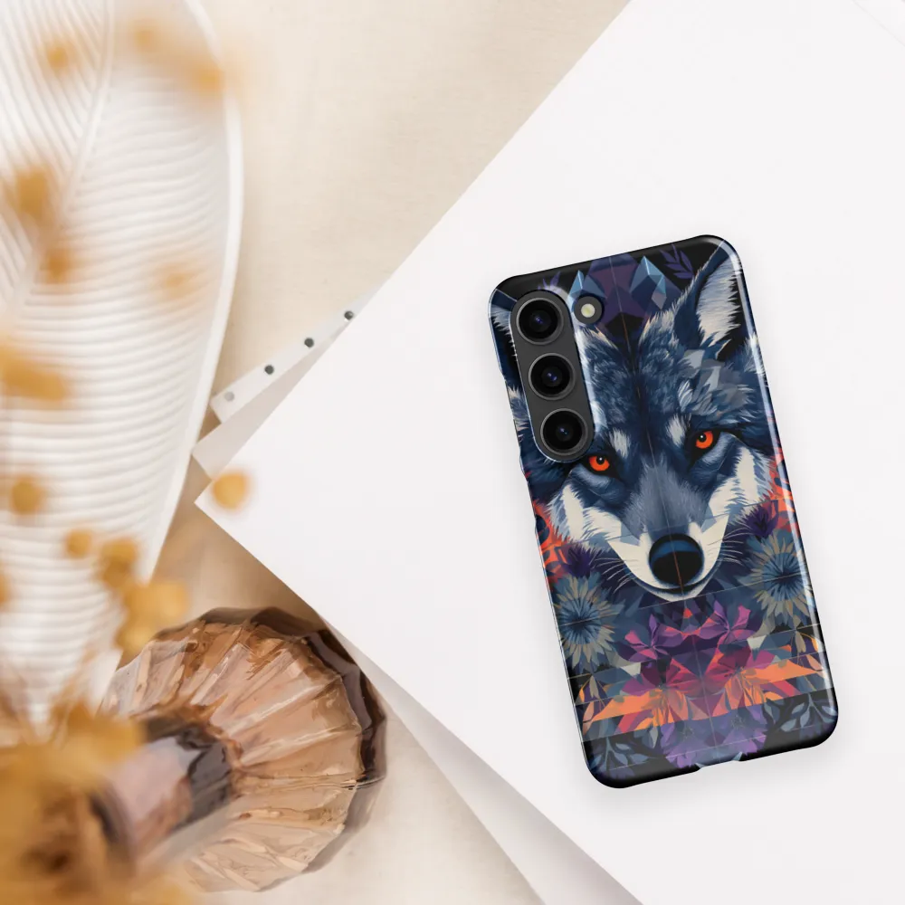 Mystical Wolf Amidst Floral Geometry